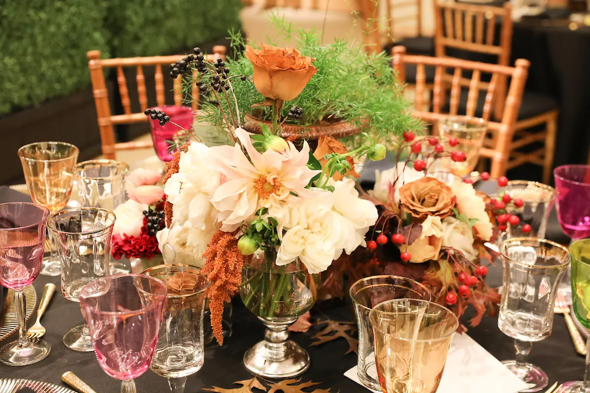A fall-inspired table setting for the Adam Lippes luncheon. (Photo by Priscilla Dickson)