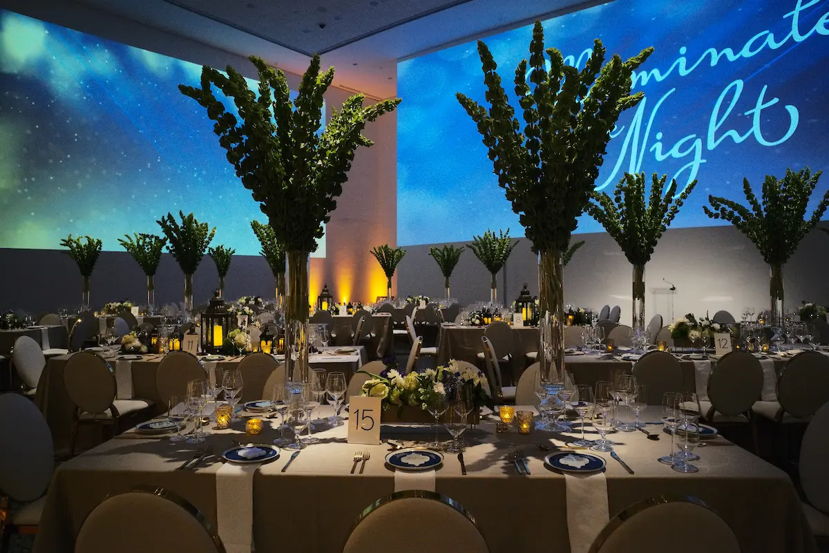 The Museum of Fine Arts, Houston Cullinan Hall is beautifully decorated for the Children's Memorial Hermann dinner. (Photo by Daniel Ortiz)