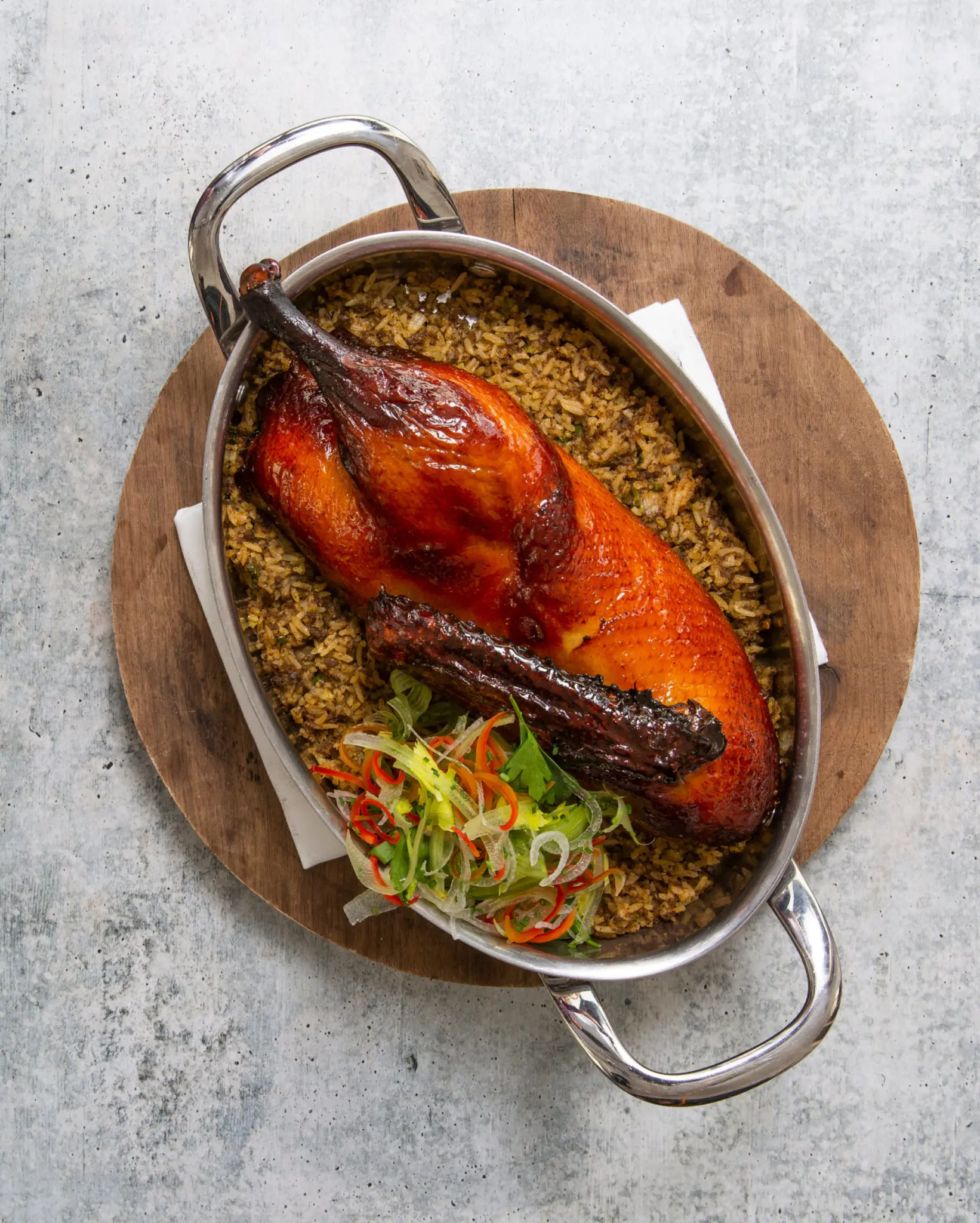 Slow-roasted lacquered duck (Photo by Julie Soefer)