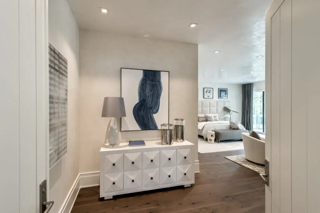 The master bedroom suite was fully furnished at a retail expense of $81,290.  (Photo by Jeff Myers Photography)