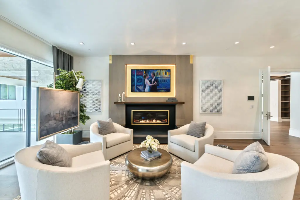 The master bedroom reads much like a presidential suite in a luxury hotel. (Photo by Jeff Myers Photography)