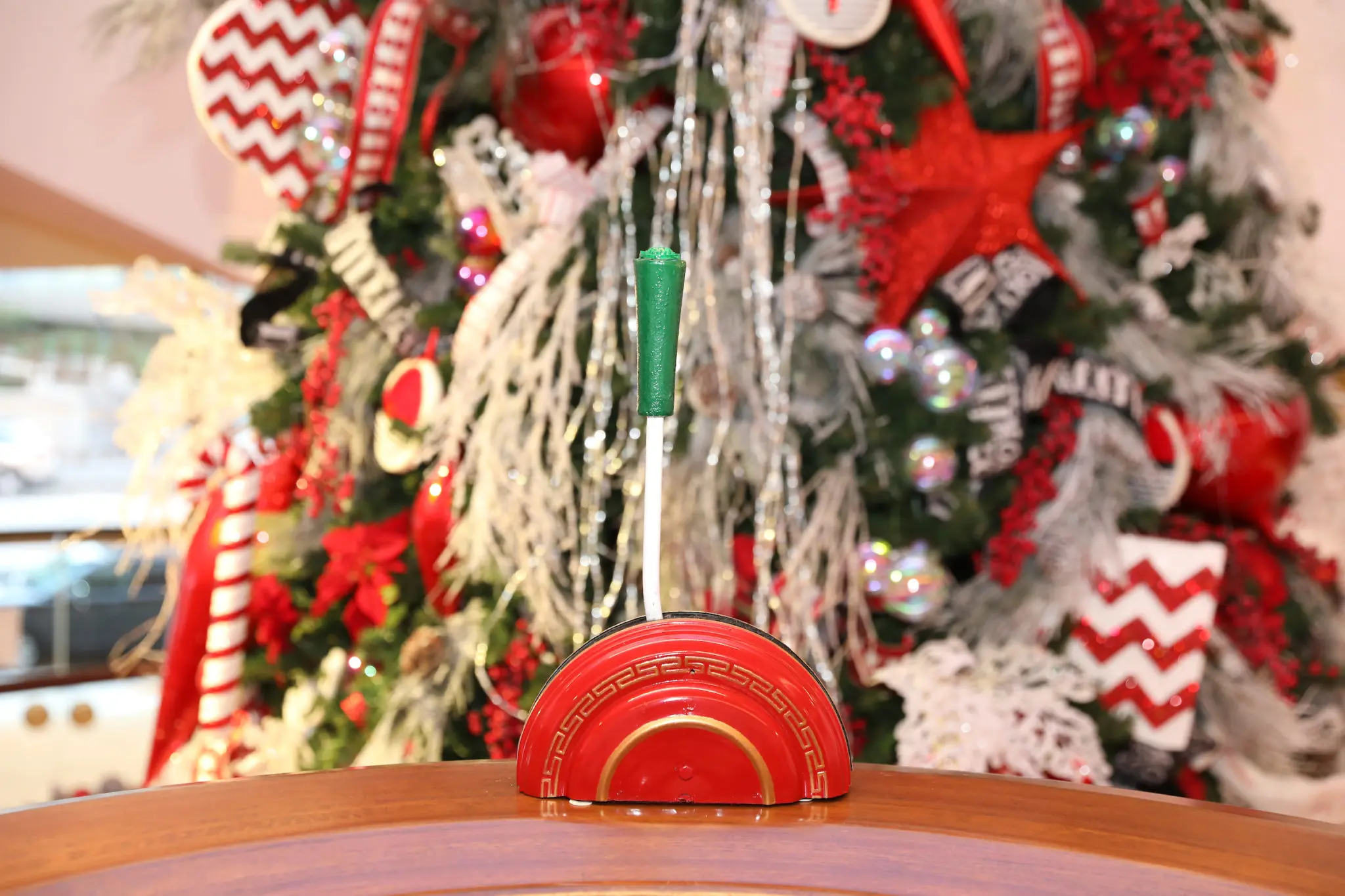 The magical switch that turned on the tree lights a the Alley Theatre's Deck the Trees. (Photo by Priscilla Dickson)