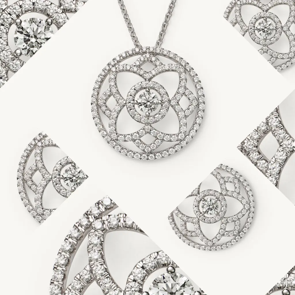 The lotus, like De Beers' natural diamonds, signifies purity and eternity.