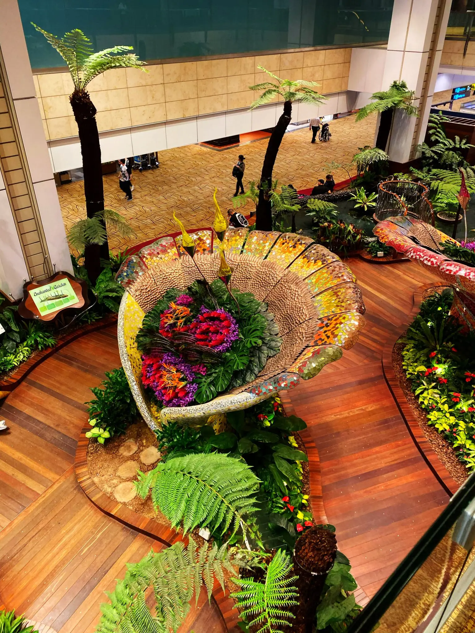 Singapore’s Changi airport features numerous gardens. 