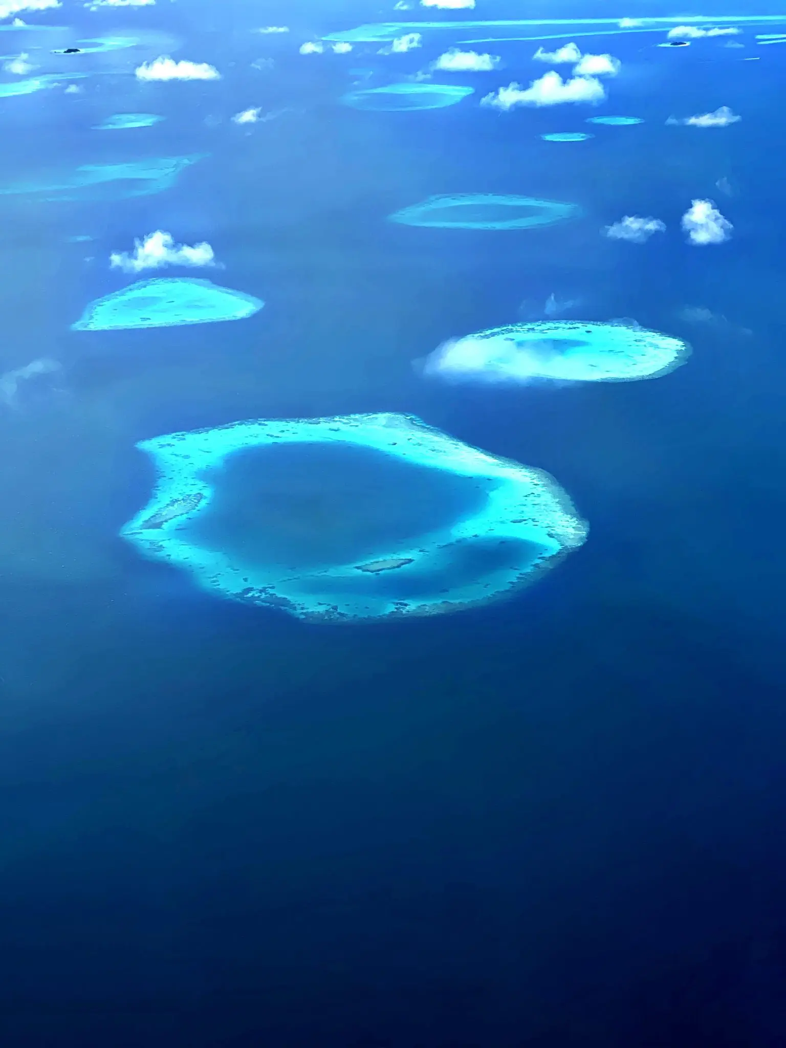 View of the Maldives from the air