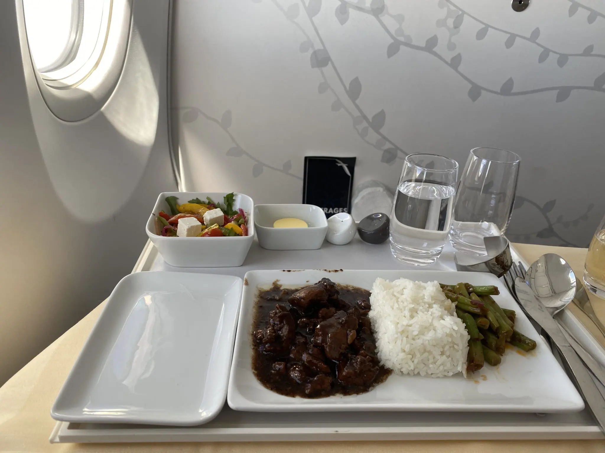 Lunch en route from Singapore to the Maldives