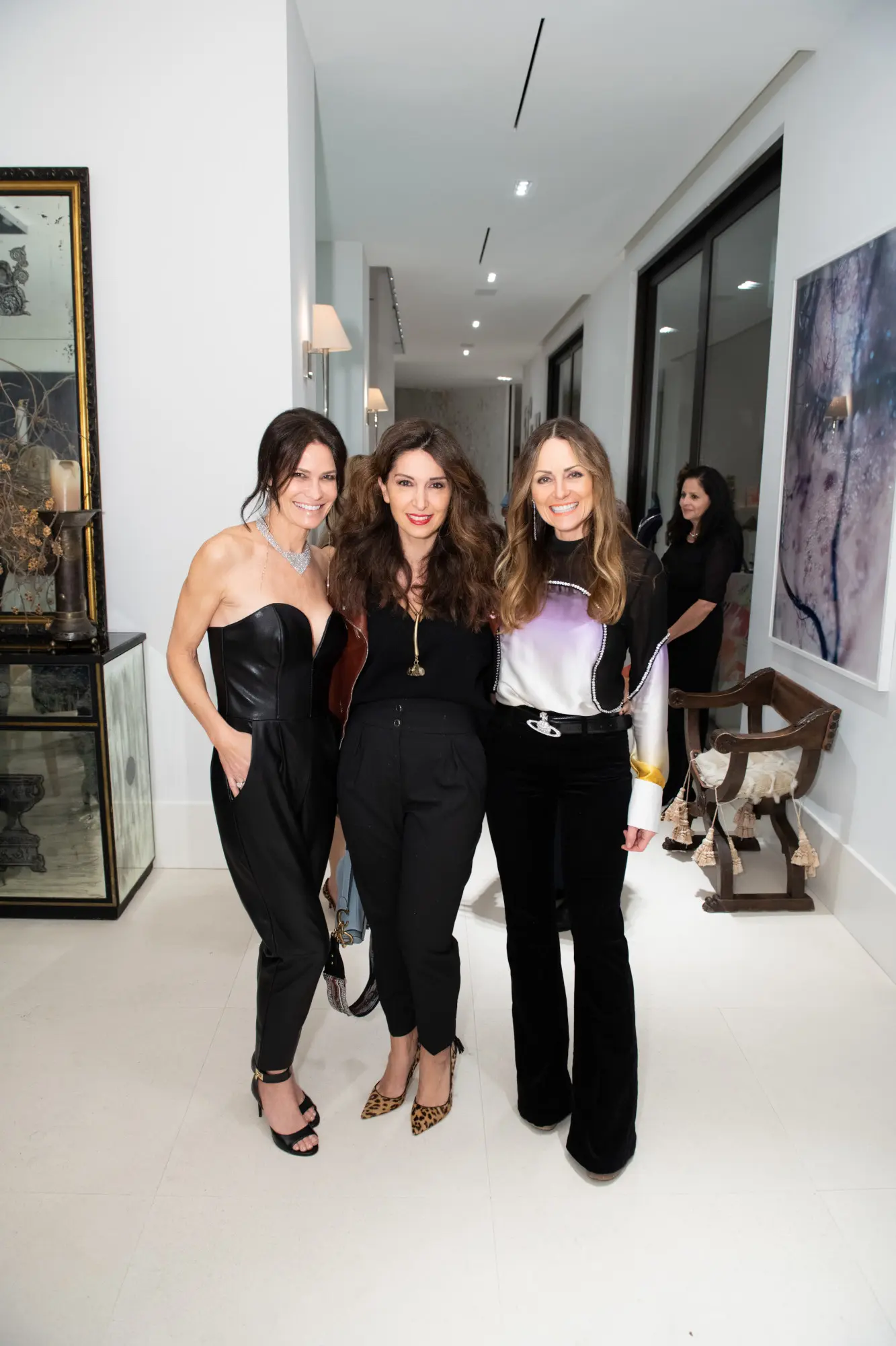 Francine Ballard, Fay Zakhem, Lucinda Loya at a De Beers diamond preview (Photo by Emile Browne)