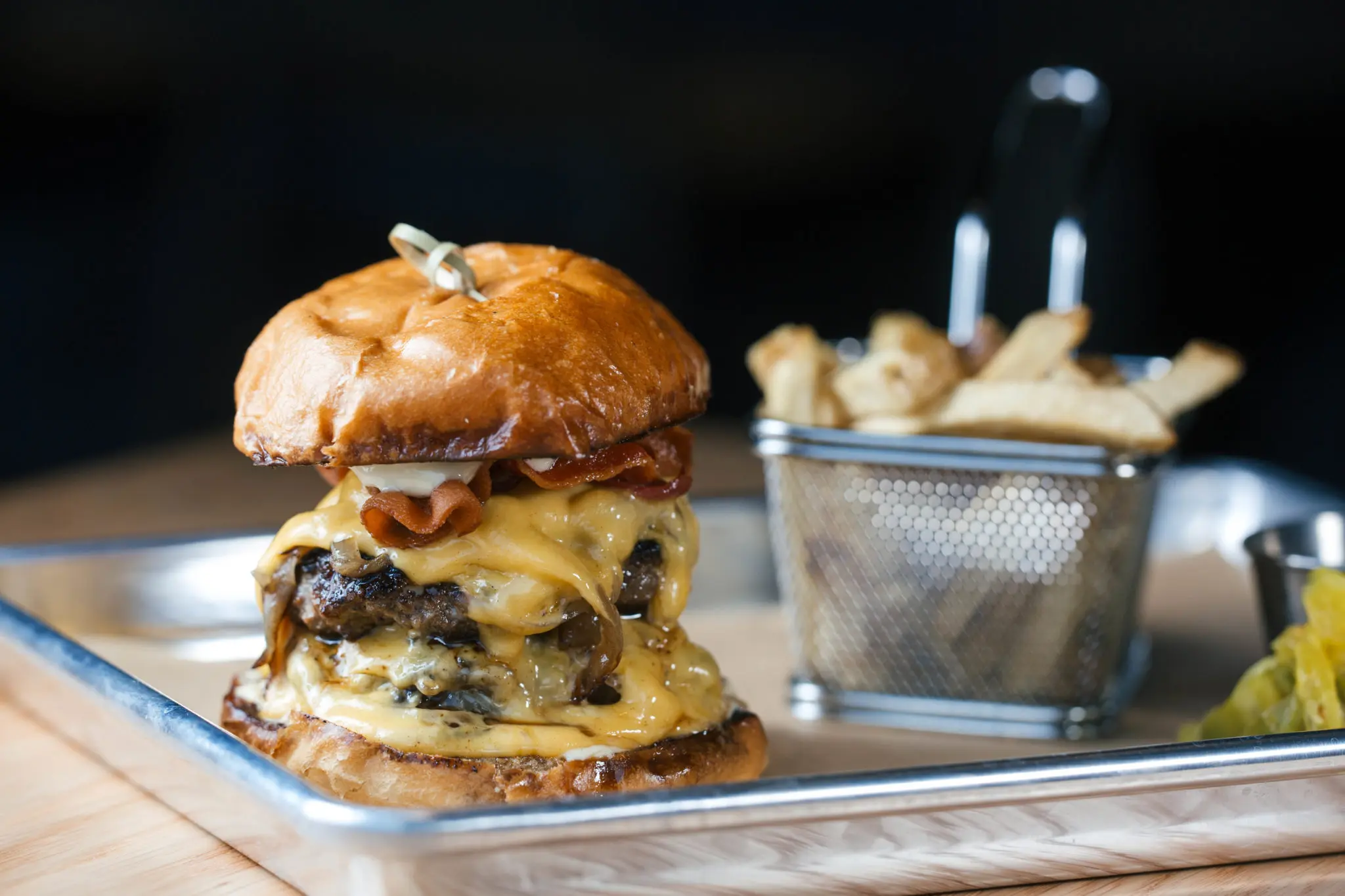 The HIDE cheeseburger is only $6 during happy hour. Photo by Kathy Tran