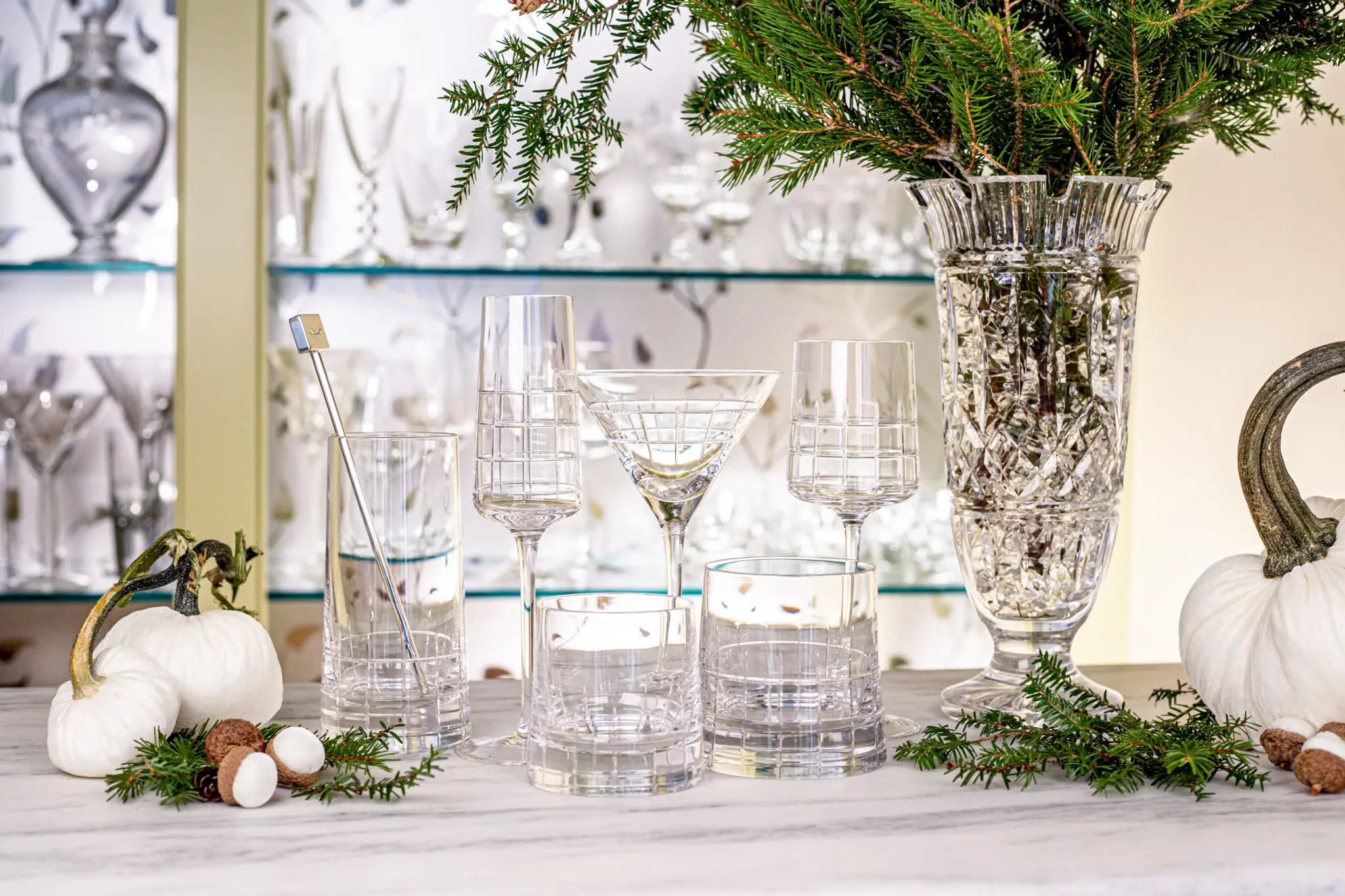 Christofle's Graphik glassware is a favorite of Mark Addison's.
