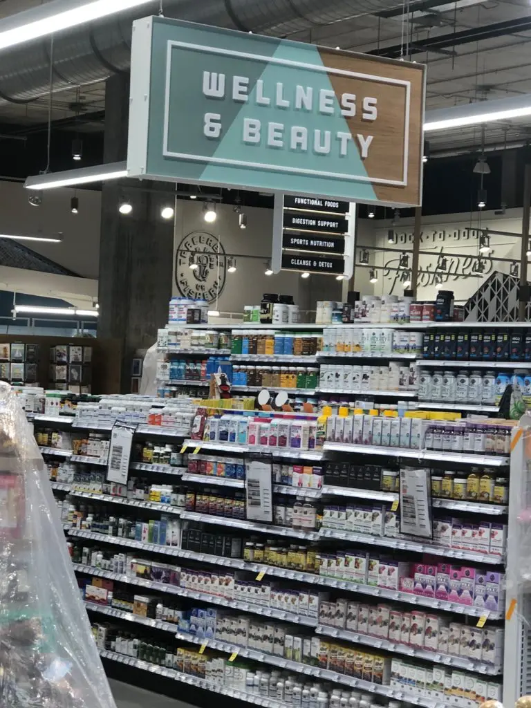 A Wellness & Beauty section takes up prime space in the middle of the store. (Photo by Clifford Pugh)