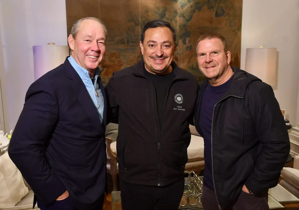 Jim Crane, Houston Police Chief Art Acevedo, Tilman Fertitta (Dave Rossman photo)