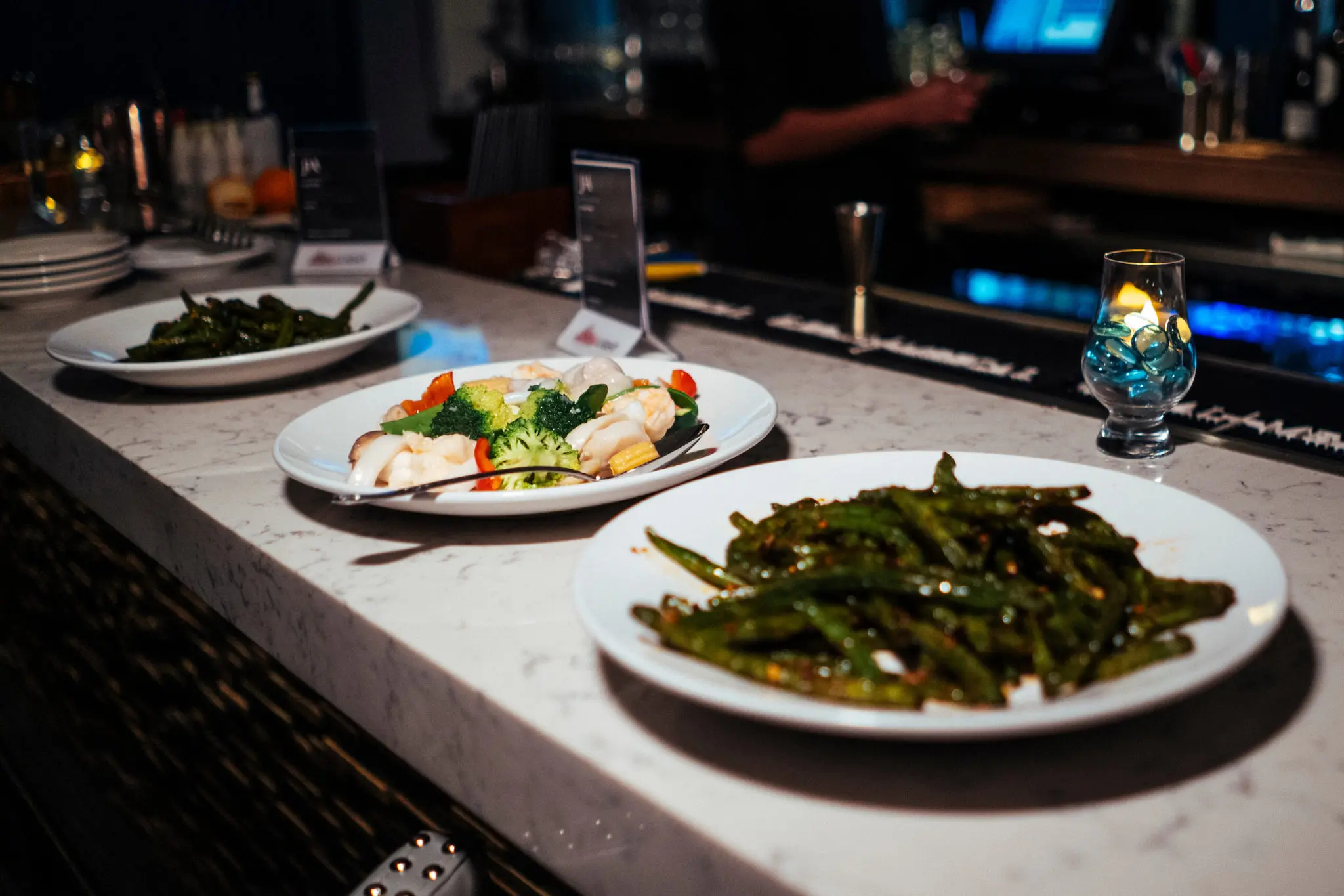 Seafood delight and green beans. Photo by Karlo X Ramos