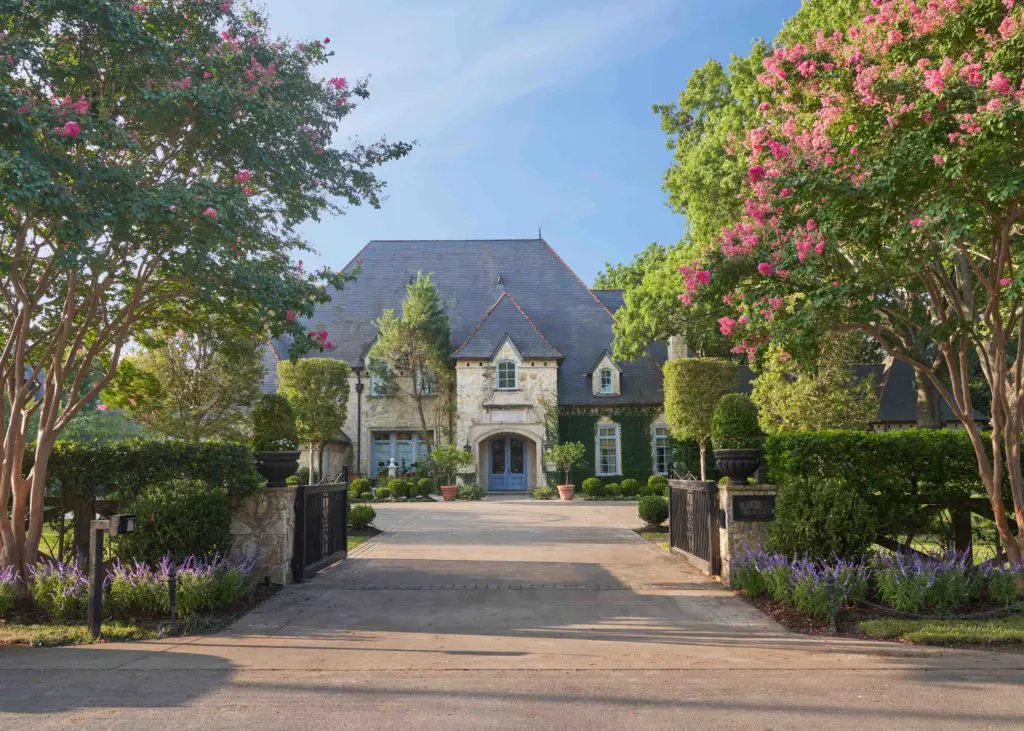 Entry gardens designed by Lambert Landscape Company. (Photo by Stephen Karlisch)