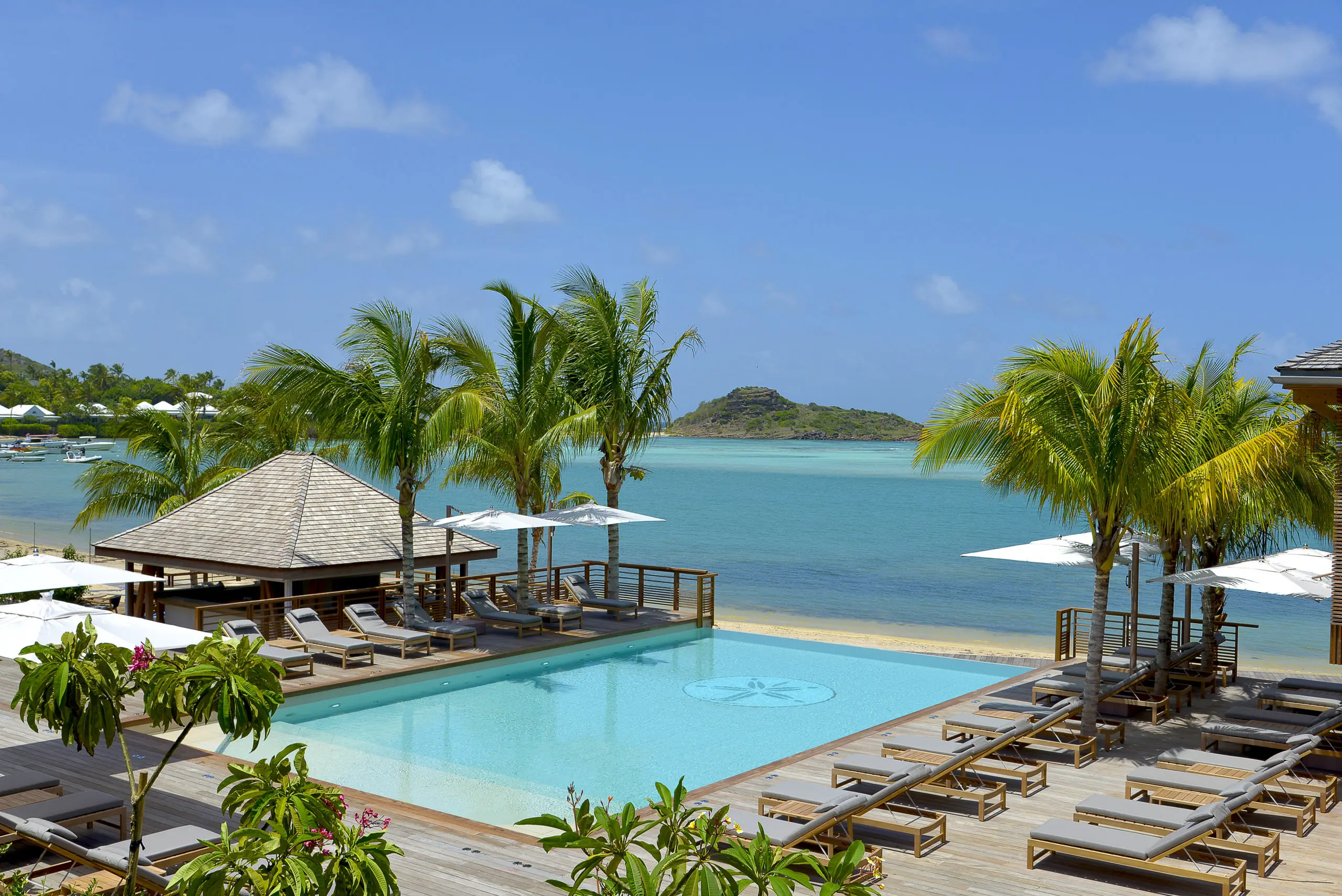 The island of St Barts has 10 five star hotels, all with an unparalleled level of luxury along the crystal blue Caribbean waters. 