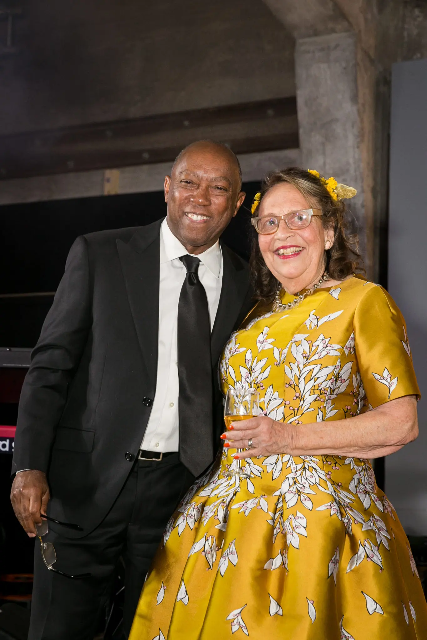 Mayor Sylvester Turner, honoree Marilyn Oshman at Orange Show Gala 2019 (Photo by Emily Jaschke)