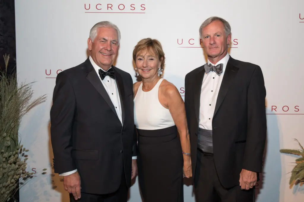 Rex Tillerson, Connie and Roger Plank (Photo by Rick Kern/Getty Images for Ucross)