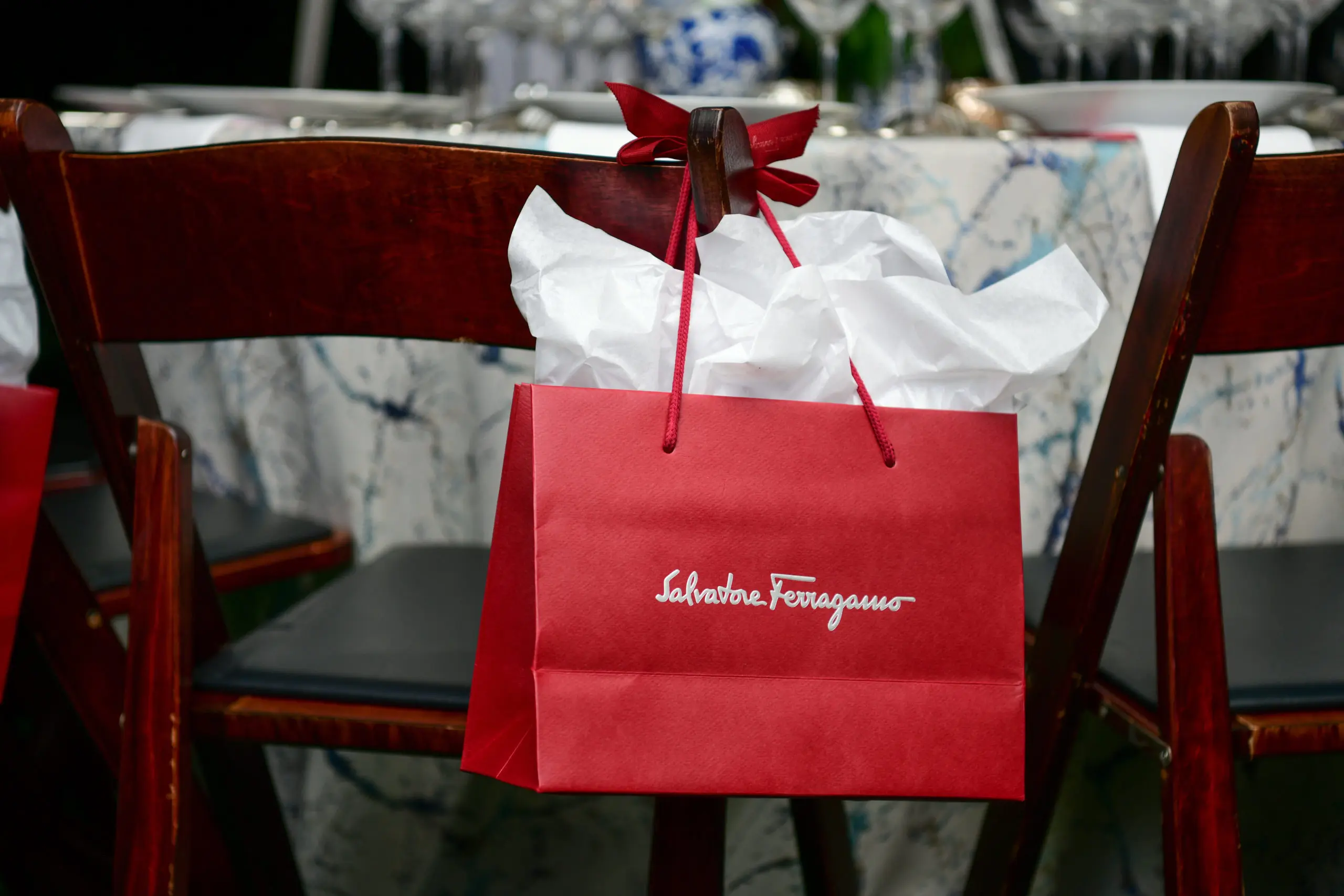 Salvatore Ferragamo table favors: each guest left with distinctive stationery. (Photo by Daniel Ortiz)  