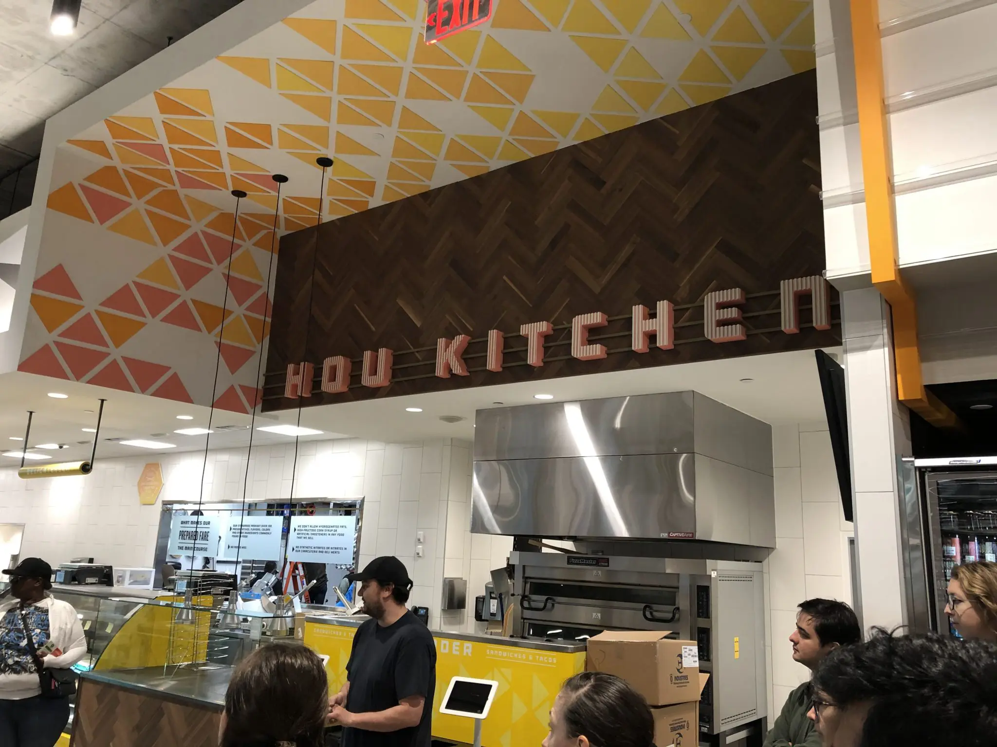 A large portion of the store is devoted to take-away food. (Photo by Chad Miller)