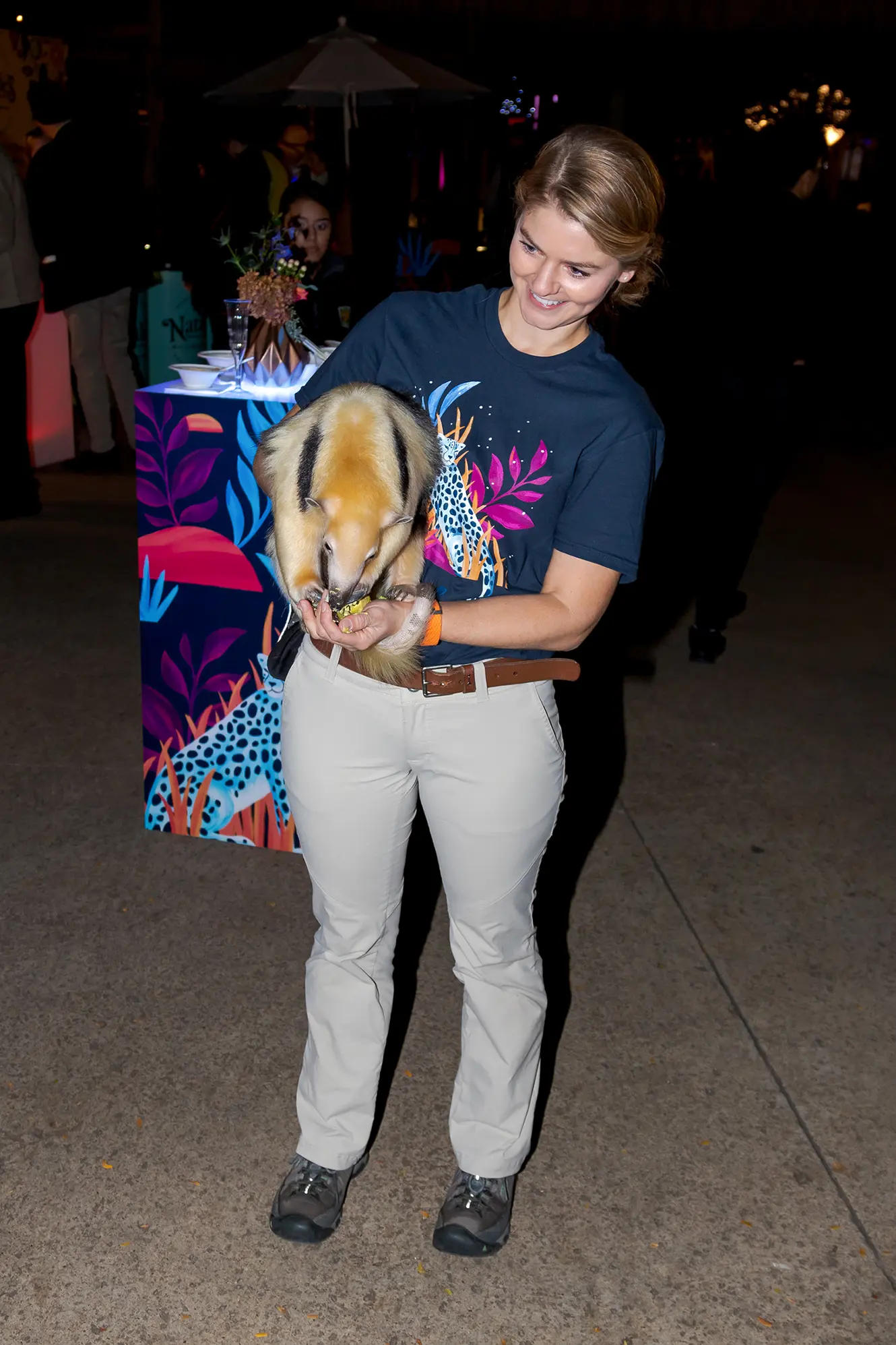 An anteater and its trainer helped welcome guests to the gala (Photo by WJNPHOTO)