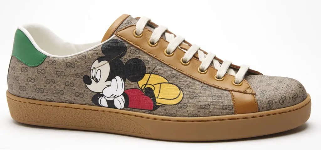 Classic sneakers evoke the playful Disney edge. (Photo Courtesy of Disney x Gucci, shot by Harmony Korine) (Photo by Disney x Gucci, shot by Harmony Korine)