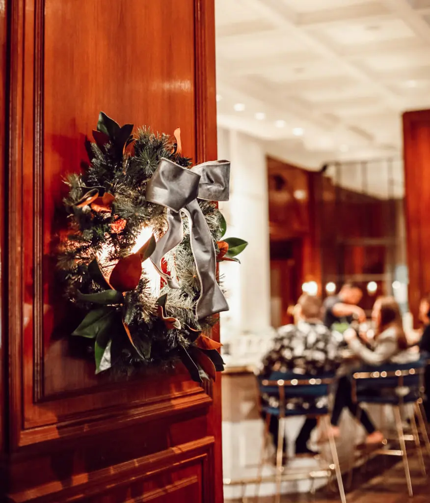The decorations abound during the holidays at The Adolphus Hotel.