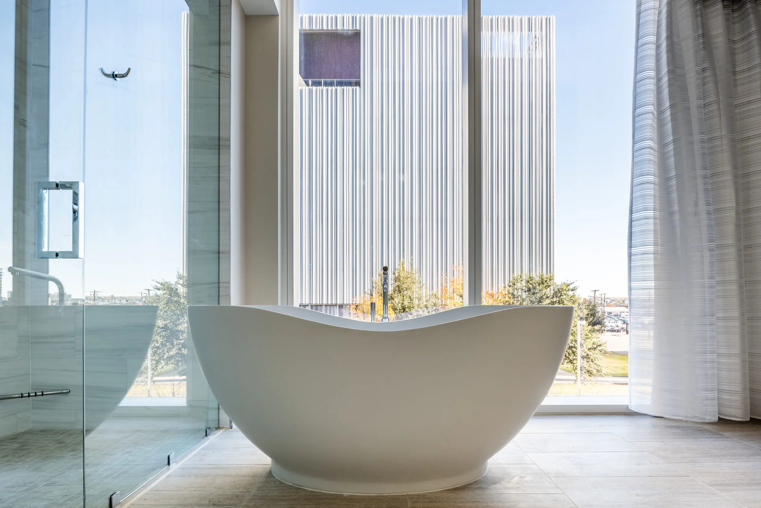 Bathrooms have views. 