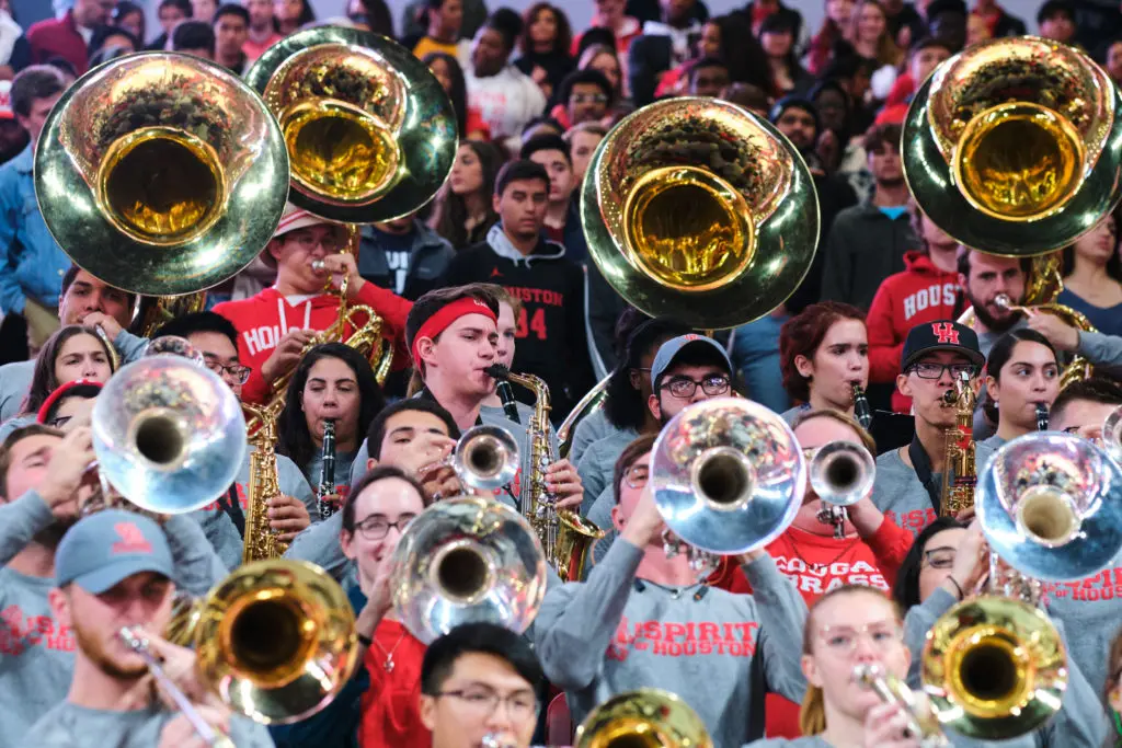 UH's band knows how to make the Fertitta Center an even louder place. (Photo by F. Carter Smith)