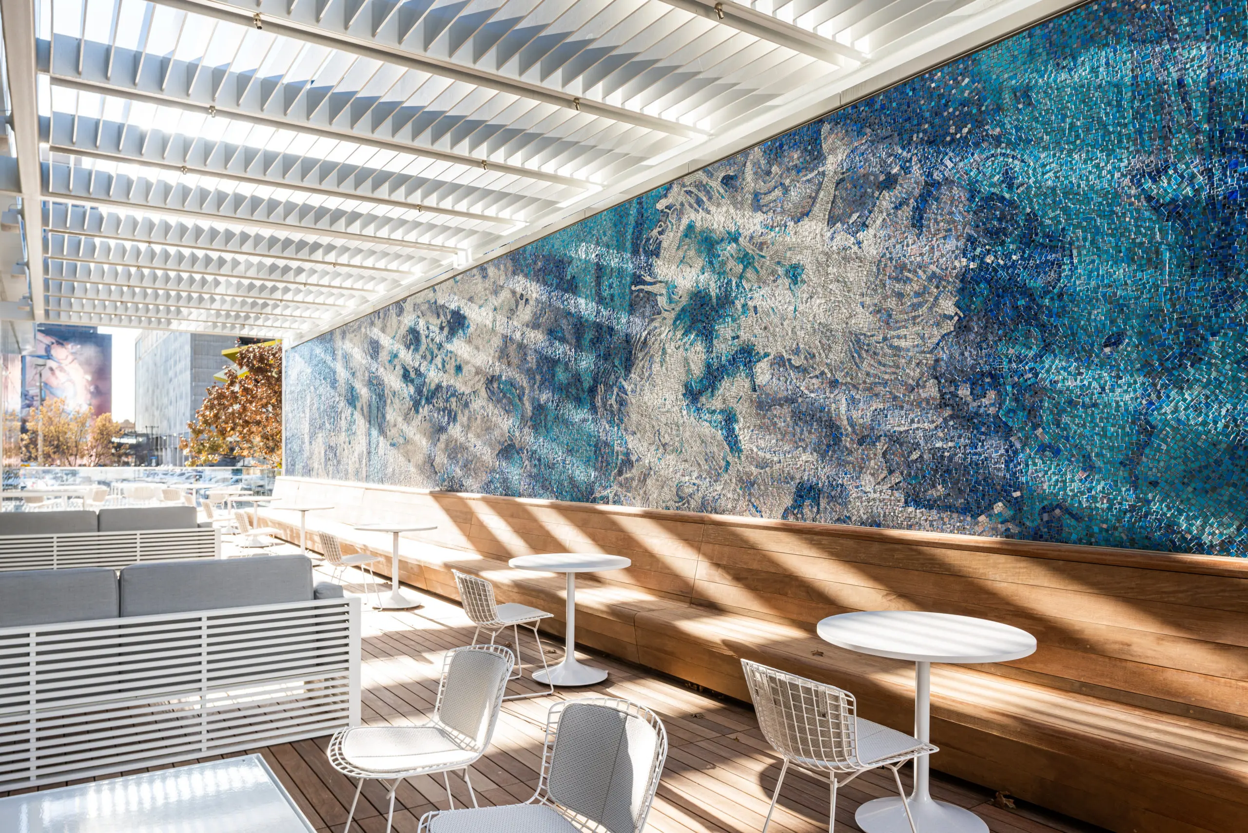 The terrace is great for al fresco dining and views.