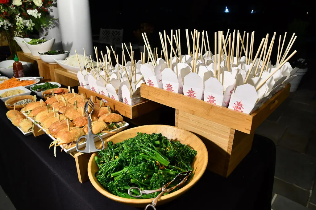 Asian food at the "A Celebration of Reading 2020 Author Announcement and Holiday Party" at the home of Susan Sarofim (Photo by Dave Rossman)