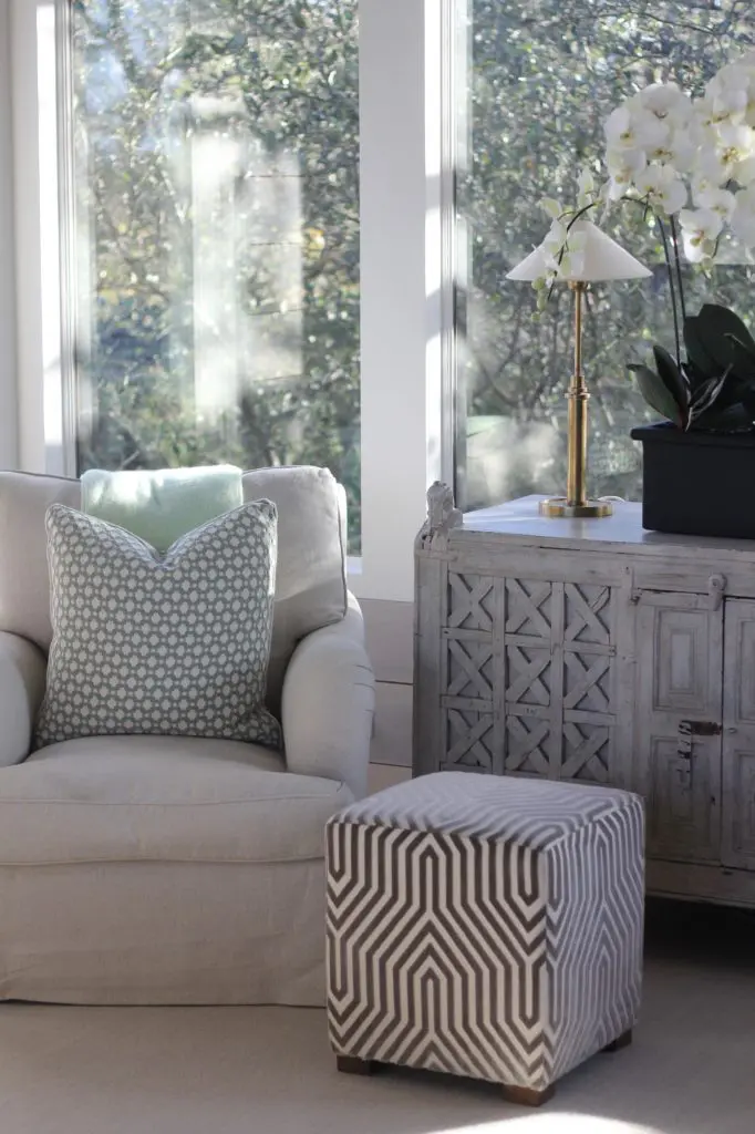 Colors and fabric were selected for their soothing aesthetics.