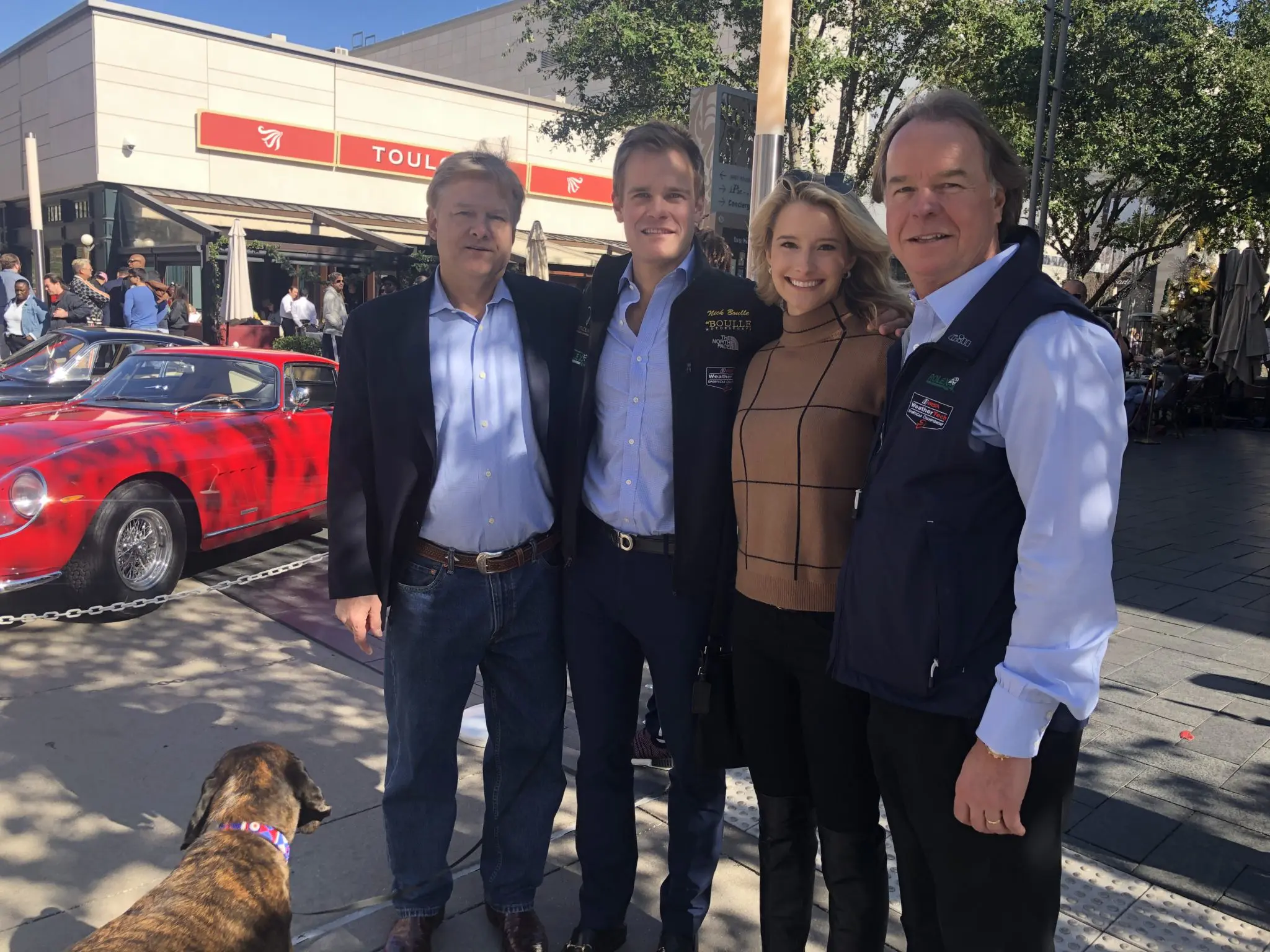 Ted Bereswill, Nick Boulle, Allison Bereswill, Denis Boulle with the Bereswill pooch Waldo (Photo by Shelby Hodge)
