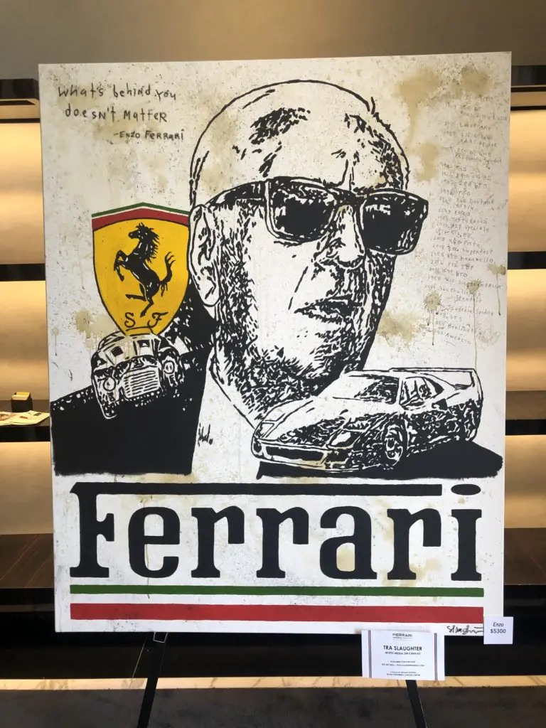 Ferrari artwork in the VIP lounge (Photo by Shelby Hodge)