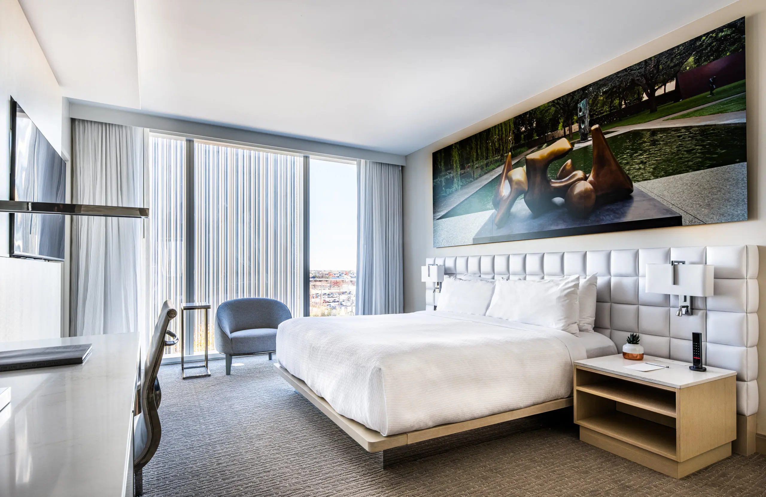All of the guest rooms include photographs from Through the Lens: Dallas Arts District.