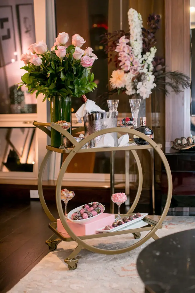 The Langham Hotel Celebrations Champagne Cart may be paired with a pajama party