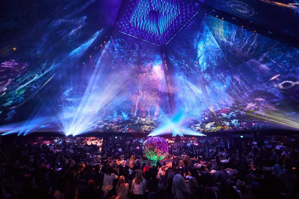 A peek inside PY1's pyramid - the show Through the Echoes.