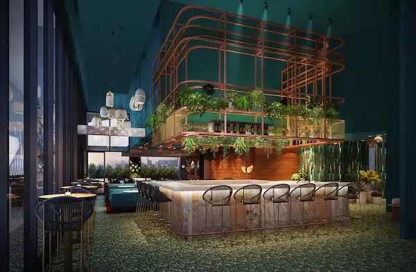 The Pool Club Bar will be a stylish and refreshing destination.