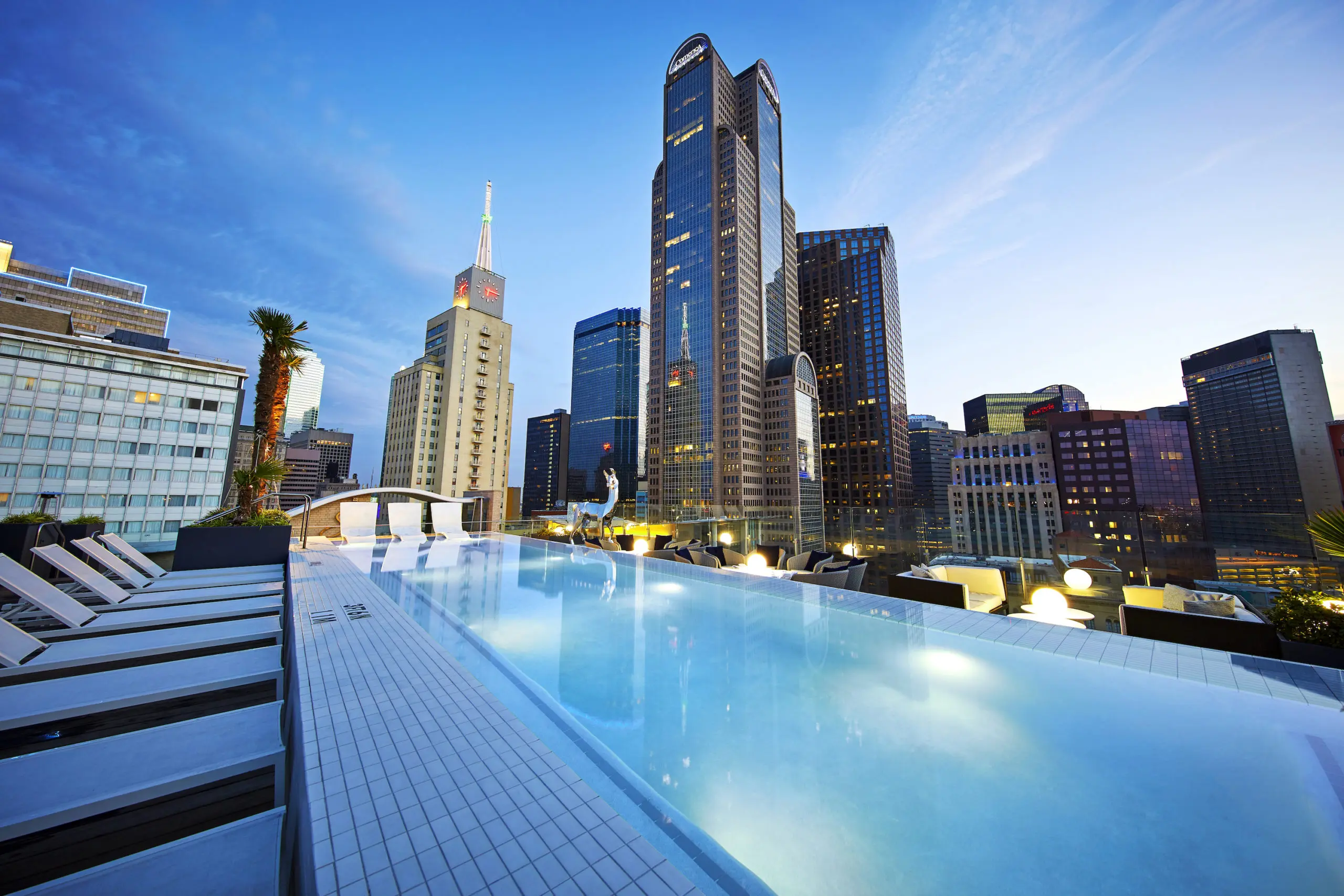 The Statler Hotel has one of the nicest rooftop pools.