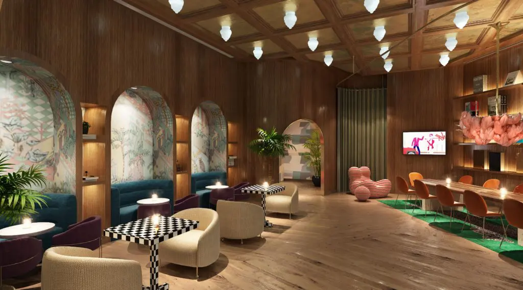 The Funny Library Coffee Shop adds some whimsy to the Virgin Hotel.