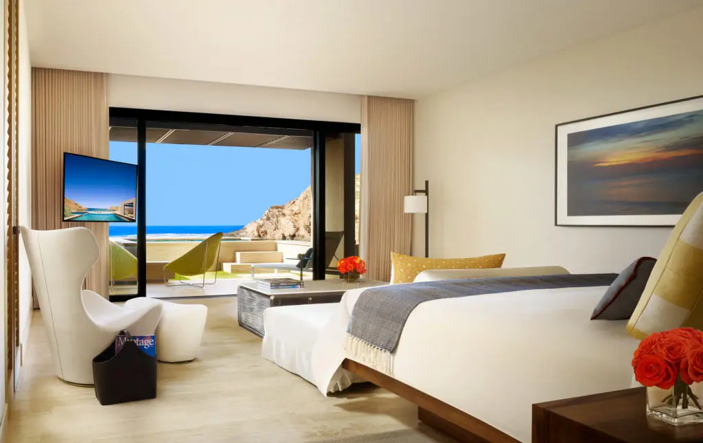 Every room at the Montage Los Cabos boasts ocean views and suite set ups with living areas and giant patios. 