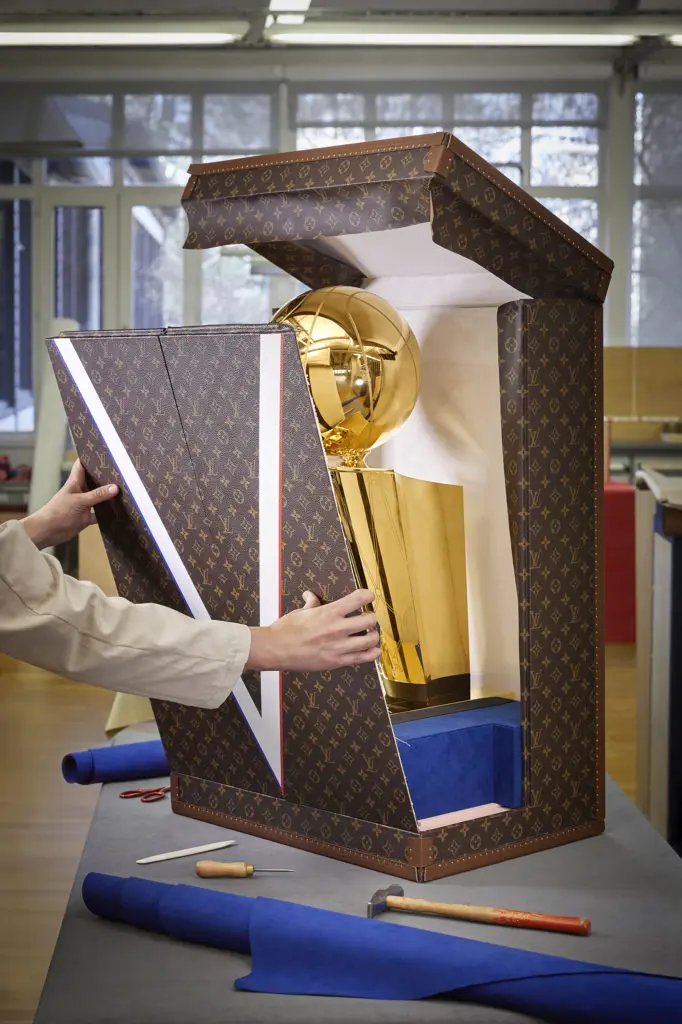 Louis Vuitton's talented French craftsman created a custom carrying case in the brand's signature monogram. (photo courtesy of Louis Vuitton)