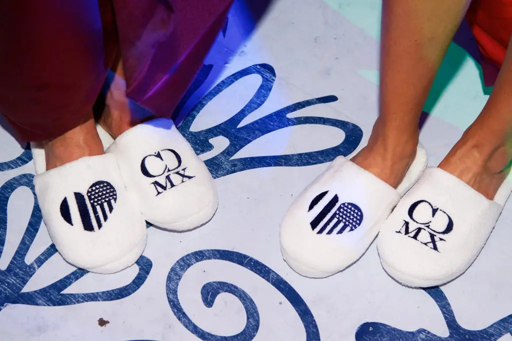Souvenir slippers from the Pruner-Gómez del Campo Neme wedding. (Photo by Graciela Ubando)