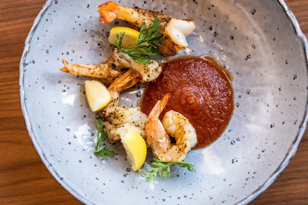 Grilled shrimp cocktail at Guard and Grace