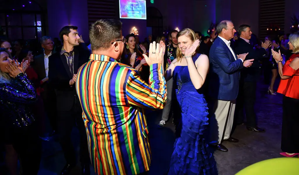 Camp for All partygoers Kurt Podeszwa, Maria Buckle (Photo by Dave RossmanCo)