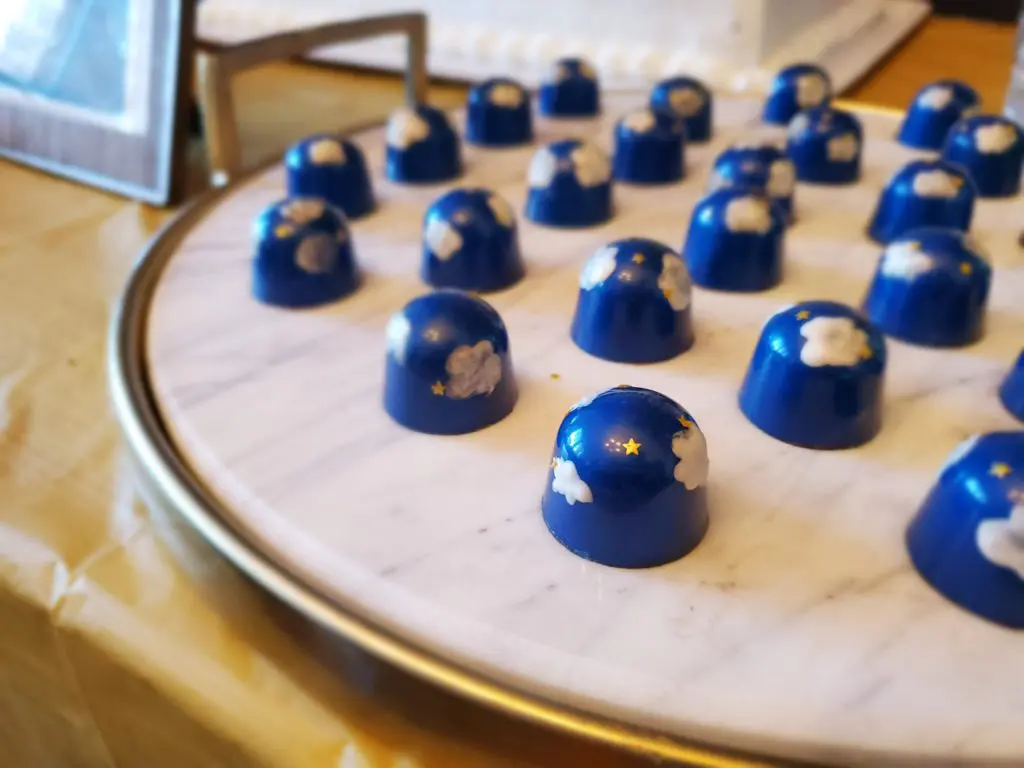 Custom cloud and star bonbons by Maravilla Cacao.  