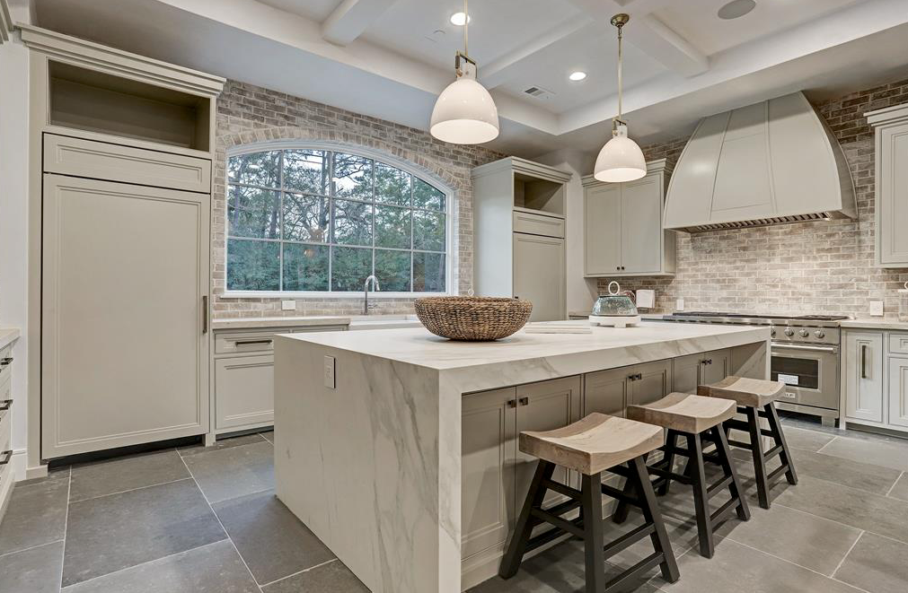 The massive kitchen includes Subzero appliances and a six-burner gas stove.(Photo by TK Images)