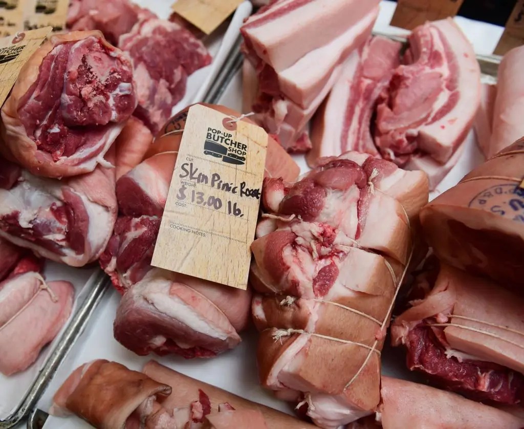 The butchering component of the event - The Pop Up Butcher Shop. Photo by Max Flatow.