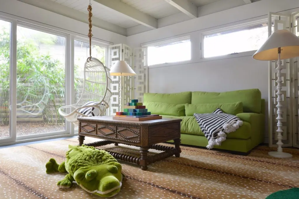 The indestructible playroom for the three young boys.