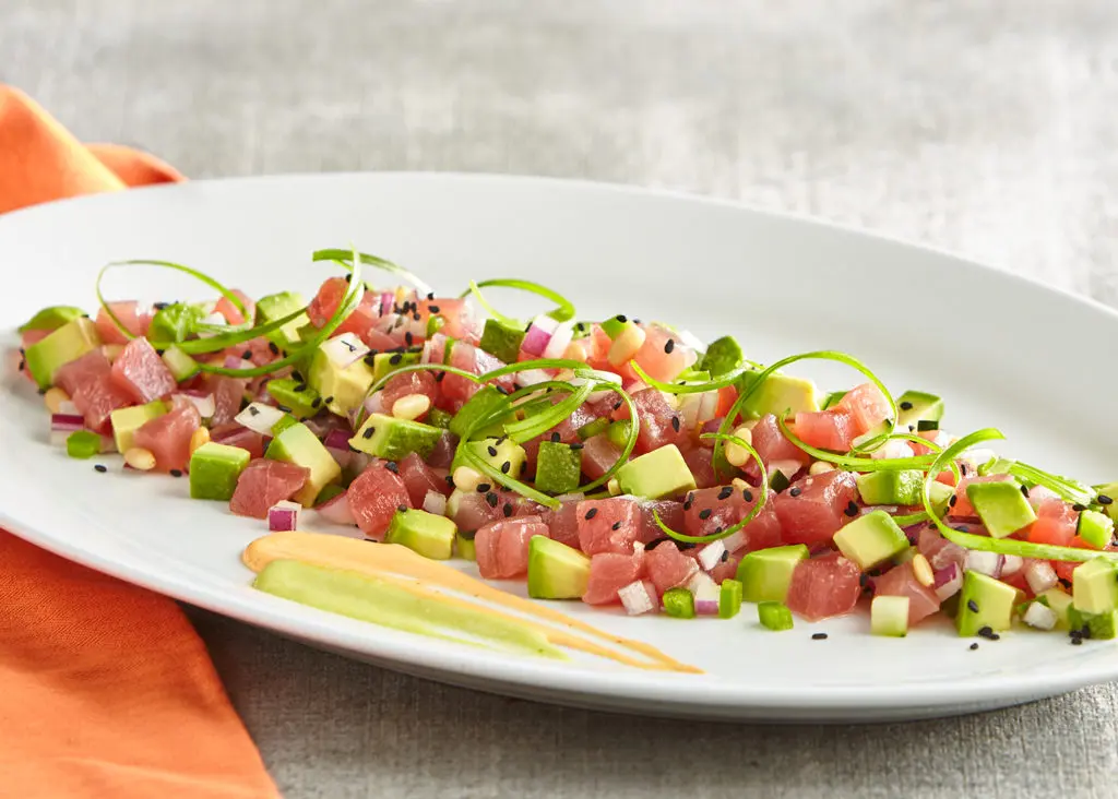 AvoEatery offers several appetizers including a tuna poke.