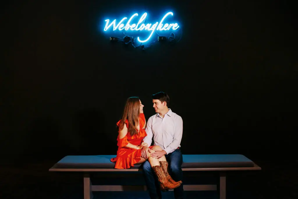 Mike hired two photographers to capture the surprise moment of his proposal in the Blanton Museum in Austin.