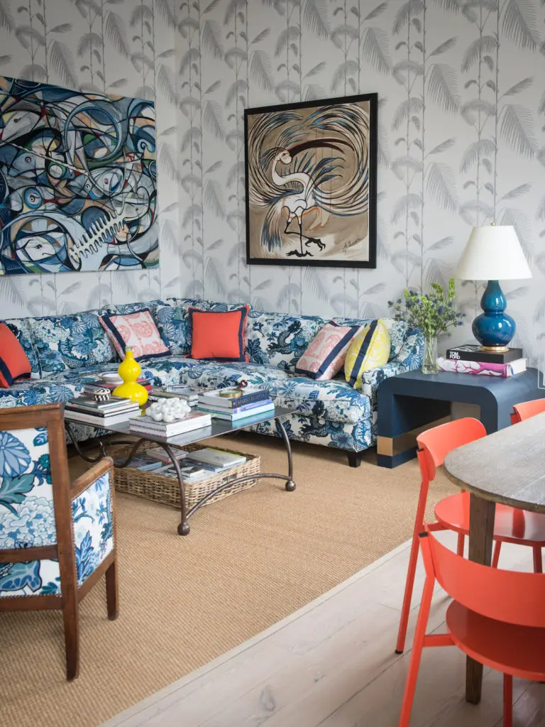 A vibrant family room in New Orleans. (Photo by Paul Costello)